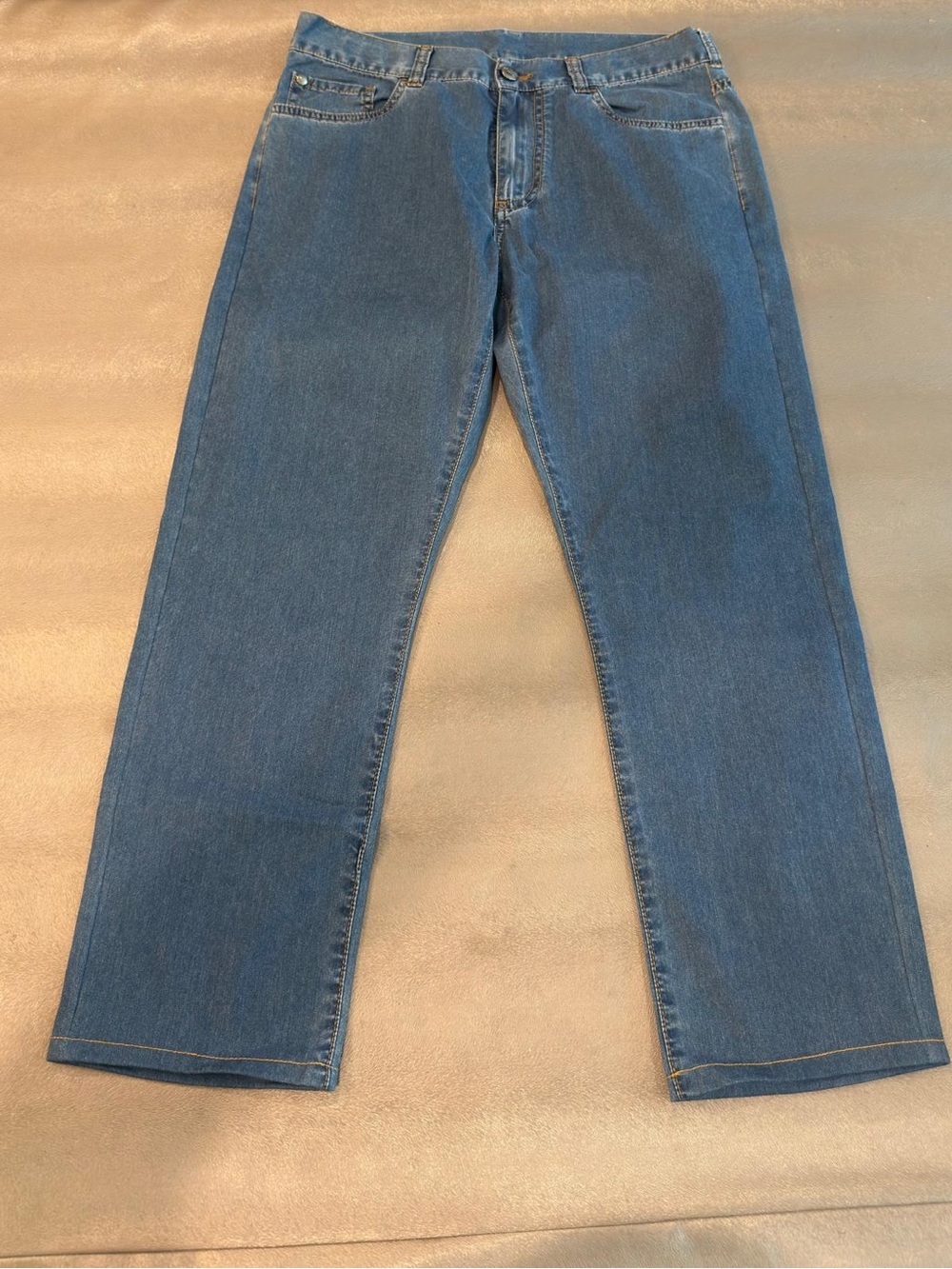 Authentic Men’s Canali Straight-Leg Jeans in Medium Blue